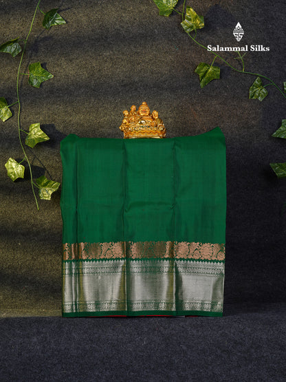 Beautiful Pure Silk Pattu Pavadai (Rani Pink) With Contrast Parrot Green Blouse 18"