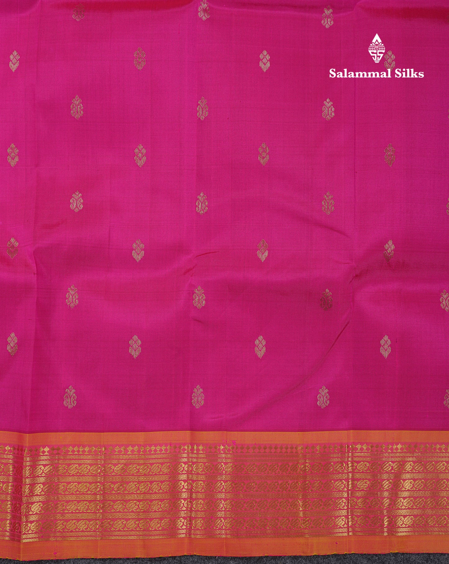 Beautiful Pink Pure Kanjivaram Silk Saree With Contrast Mustard Yellow Traditional One Side Border
