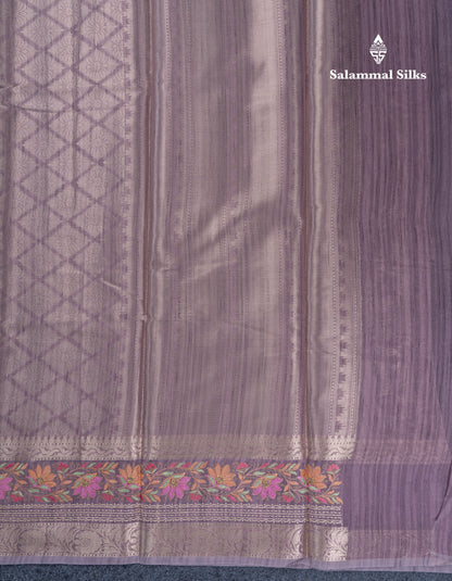 Light Violet Semi Tussar Fancy Saree With Embroidery Border