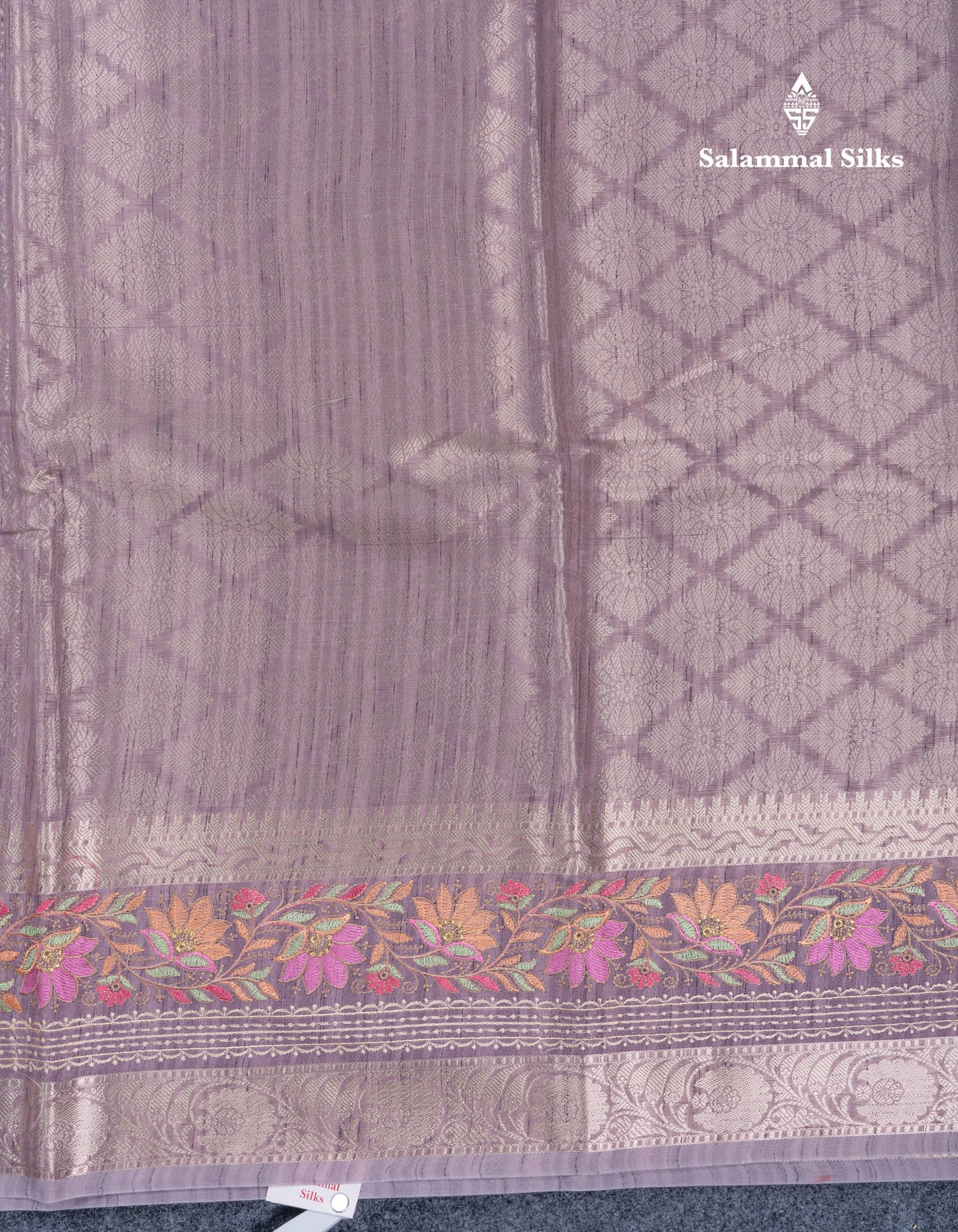Light Violet Semi Tussar Fancy Saree With Embroidery Border