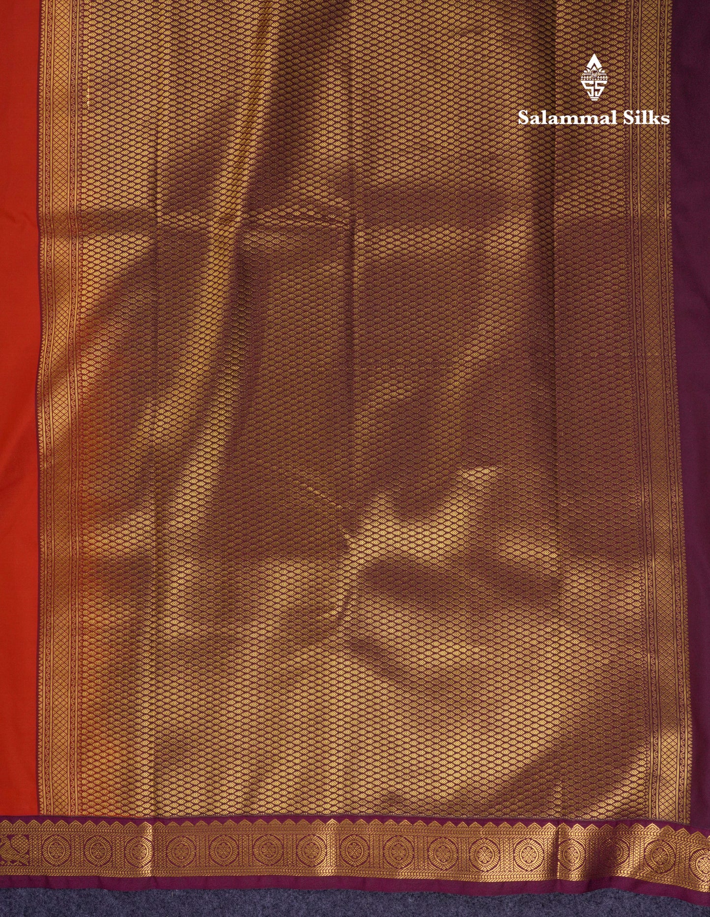 Beautiful Rust Orange Semi Silk Saree With Contrast Dark Brown Traditional Small Border