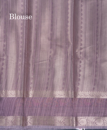 Light Violet Semi Tussar Fancy Saree With Embroidery Border