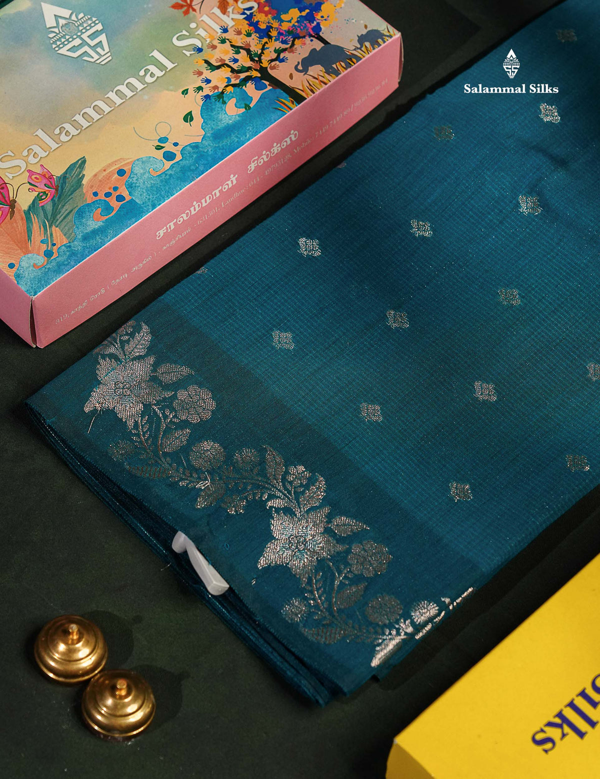 Fancy Cotton Mix Saree Brown With Grand Blouse