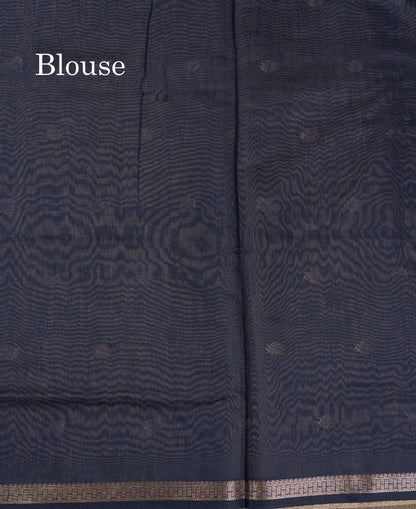Beautiful Light Chocolate Maheshwar Cotton Saree With Contrast Light Lavender Blouse