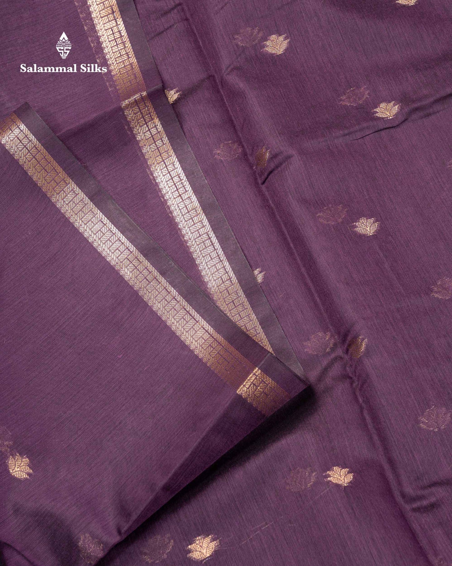 Beautiful Grey Zari Butta Maheshwar Cotton Saree With Contrast Manthulir Green Blouse