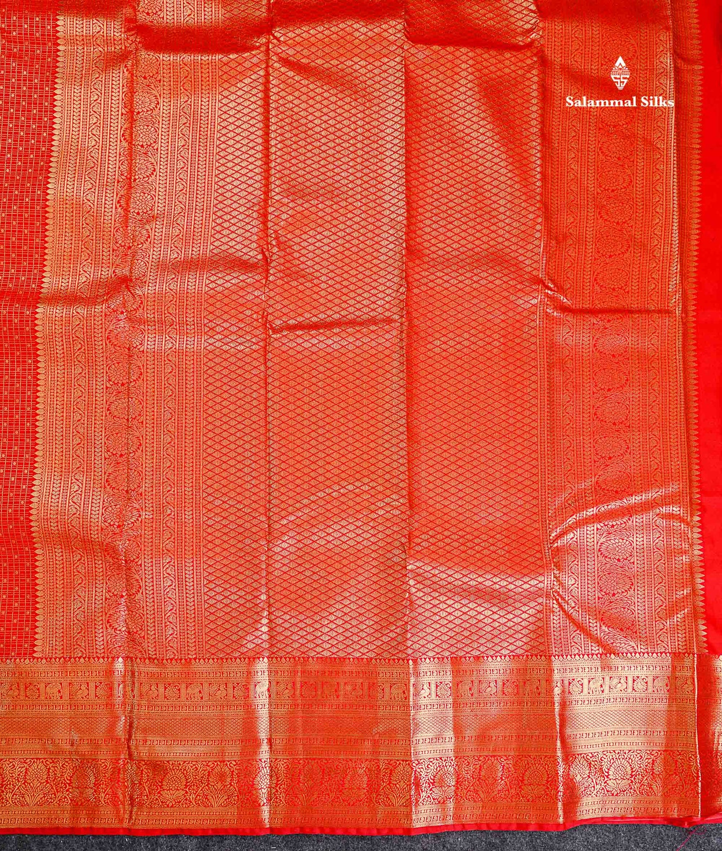 Semi Silk Saree - Redish Maroon Small Checks With Butta Along With Traditional Evening Morning Border