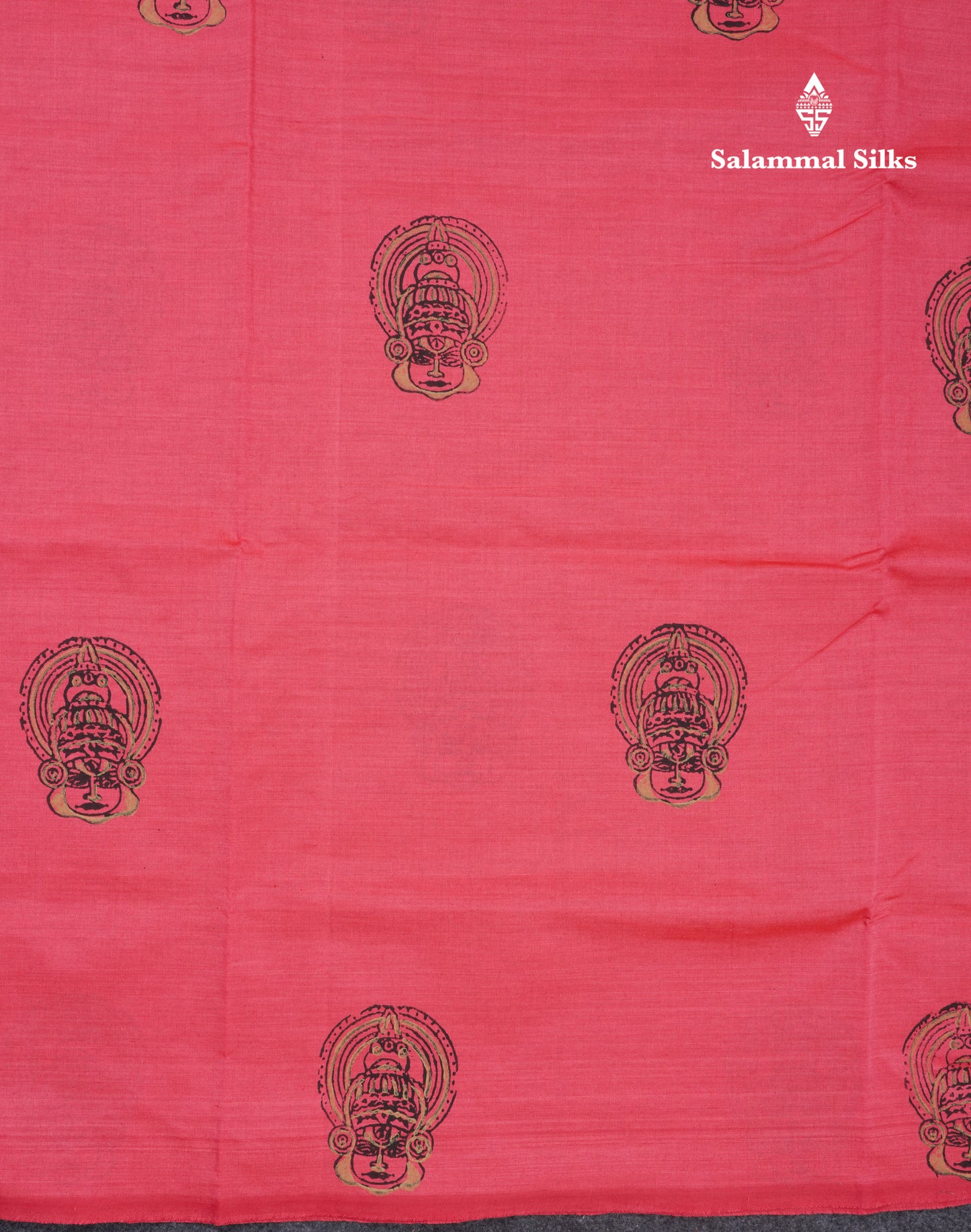 Pink South Cotton Printed Saree With Contrast Sapphire Green Blouse