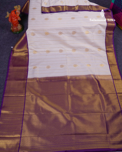 Beautiful Mustard Yellow Semi Silk Saree With Contrast Dark Purple Traditional Evening Morning Border