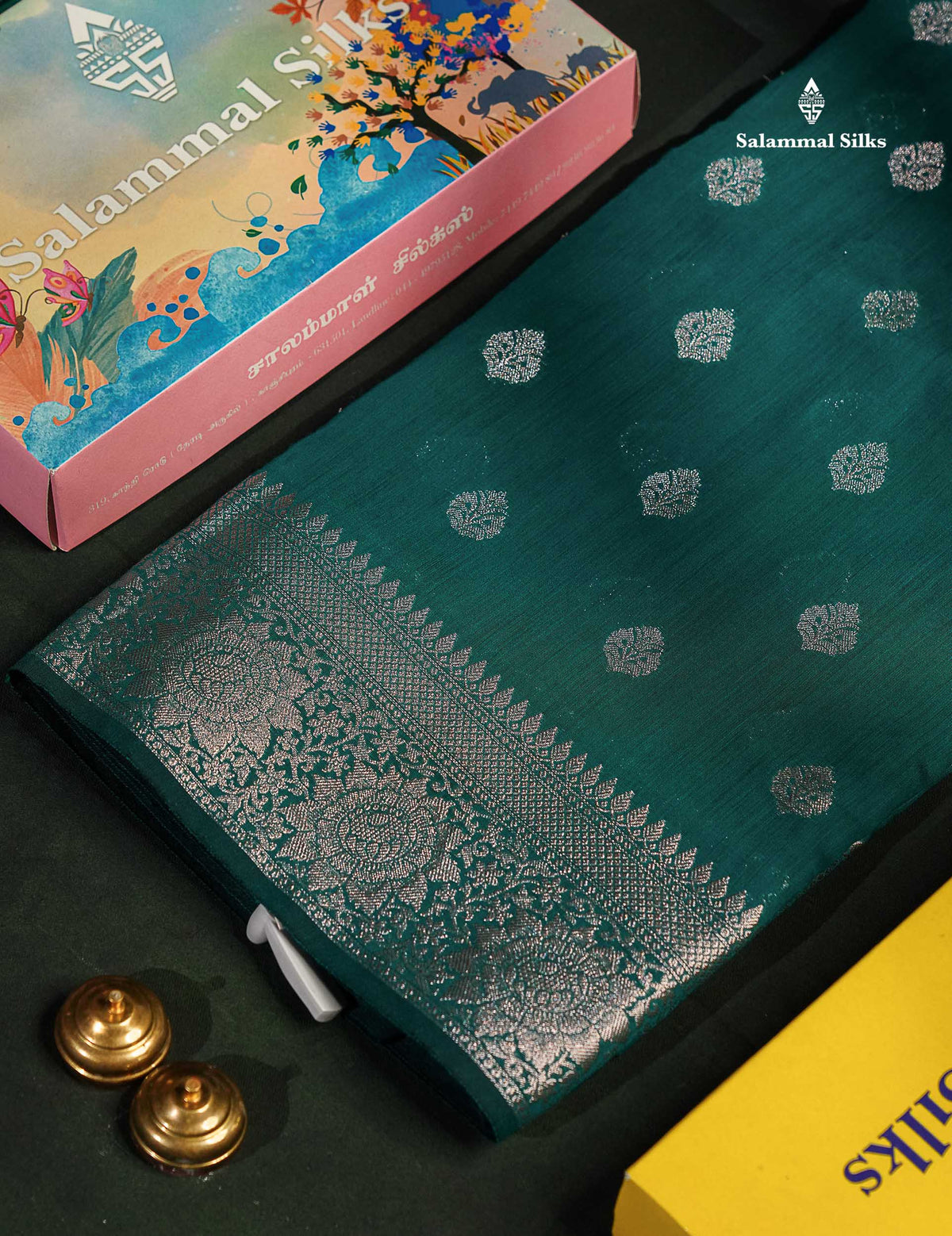 Peacock Green Colour Semi Linen Saree With Grand Blouse