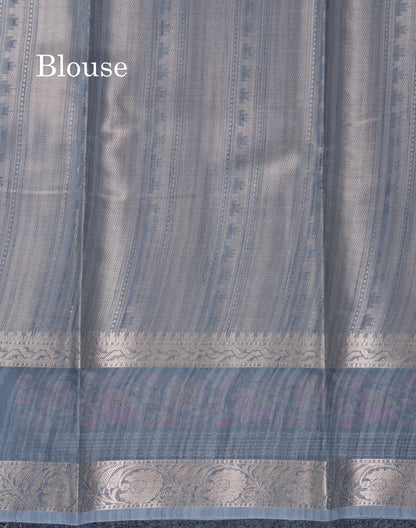 Light Violet Semi Tussar Fancy Saree With Embroidery Border