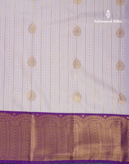 Beautiful Mustard Yellow Semi Silk Saree With Contrast Dark Purple Traditional Evening Morning Border