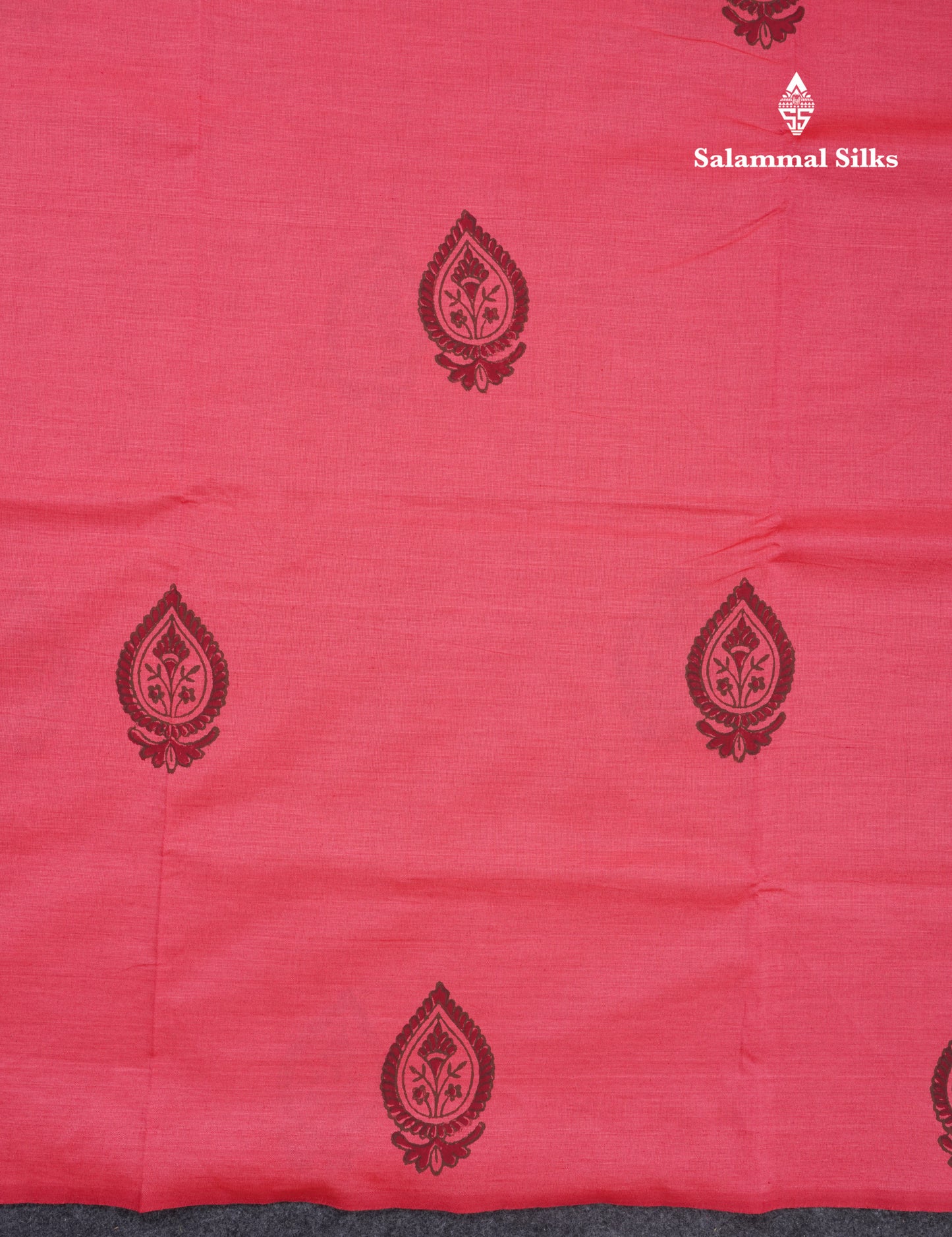 Pink South Cotton Printed Saree With Contrast Dark Brown Blouse