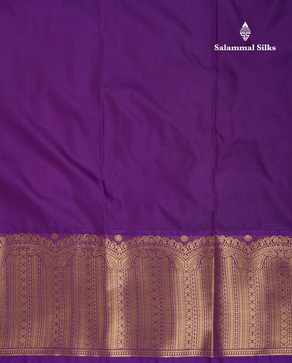Beautiful Mustard Yellow Semi Silk Saree With Contrast Dark Purple Traditional Evening Morning Border