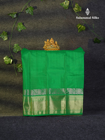 Beautiful Pure Silk Pattu Pavadai (Rani Pink) With Contrast Parrot Green Blouse 18"
