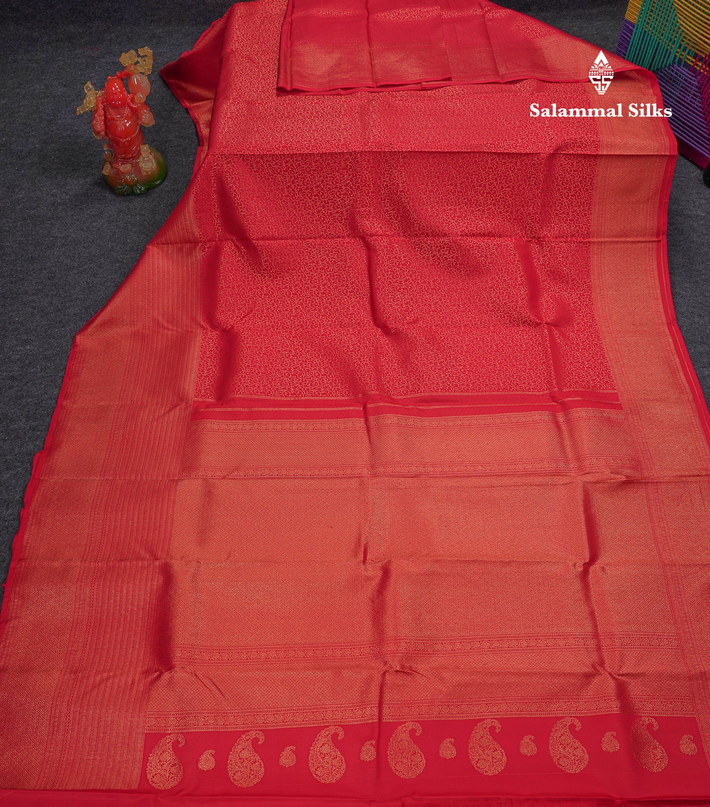 Beautiful Redish Maroon Pure Kanjivaram Silk Saree With Traditional Evening Morning Border