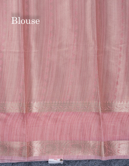 Light Violet Semi Tussar Fancy Saree With Embroidery Border