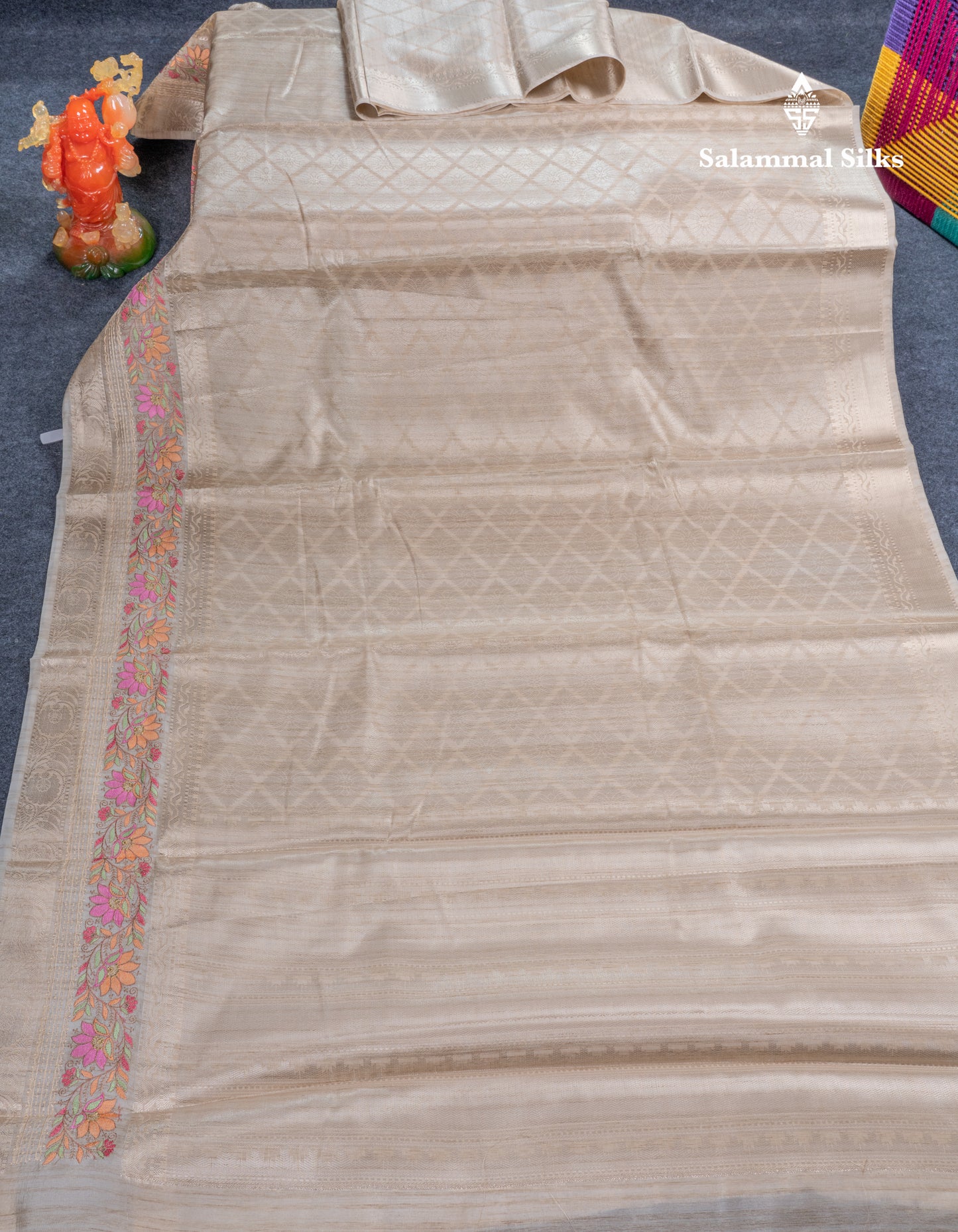 Light Violet Semi Tussar Fancy Saree With Embroidery Border