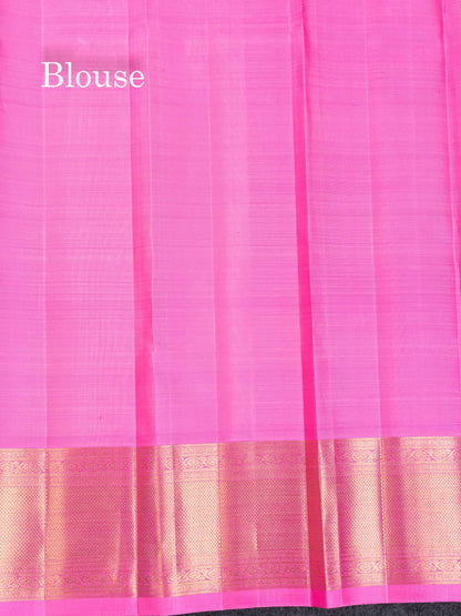 Korvai Beautiful Chilly Red Pure Kanjivaram Silk Saree Pure Zari With Contrast Light Pink Traditional Border