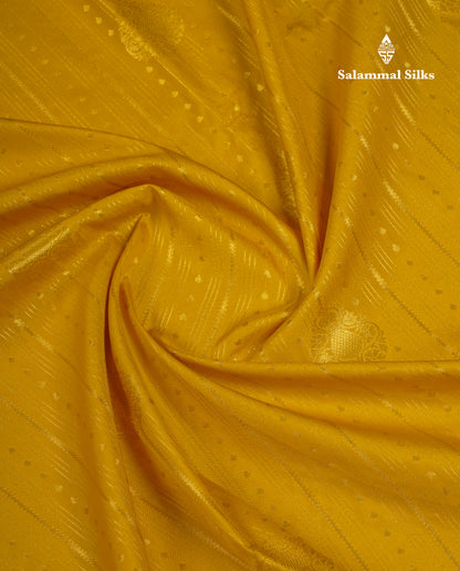 Beautiful Mustard Yellow Semi Silk Saree With Contrast Dark Purple Traditional Evening Morning Border