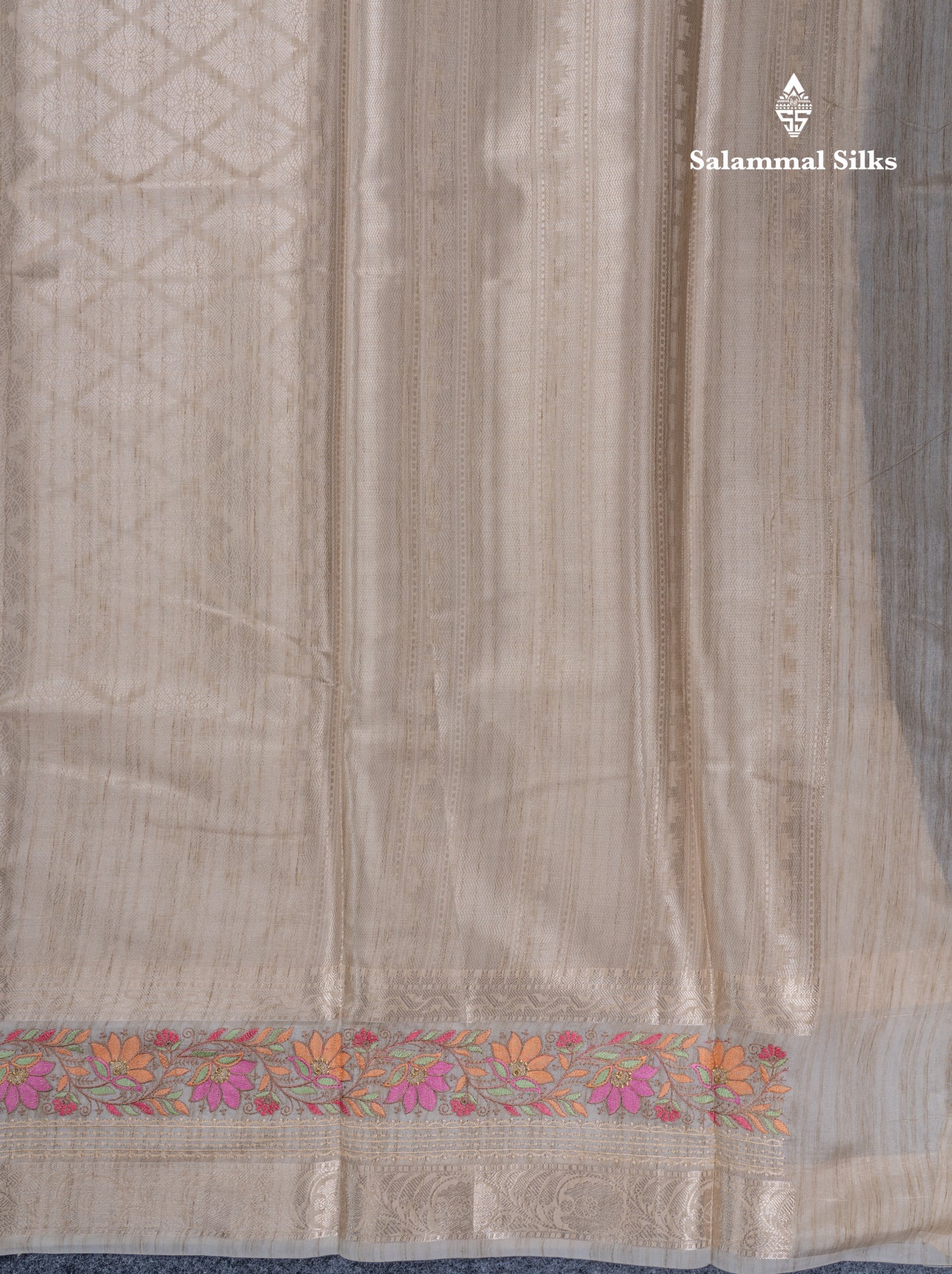 Light Violet Semi Tussar Fancy Saree With Embroidery Border