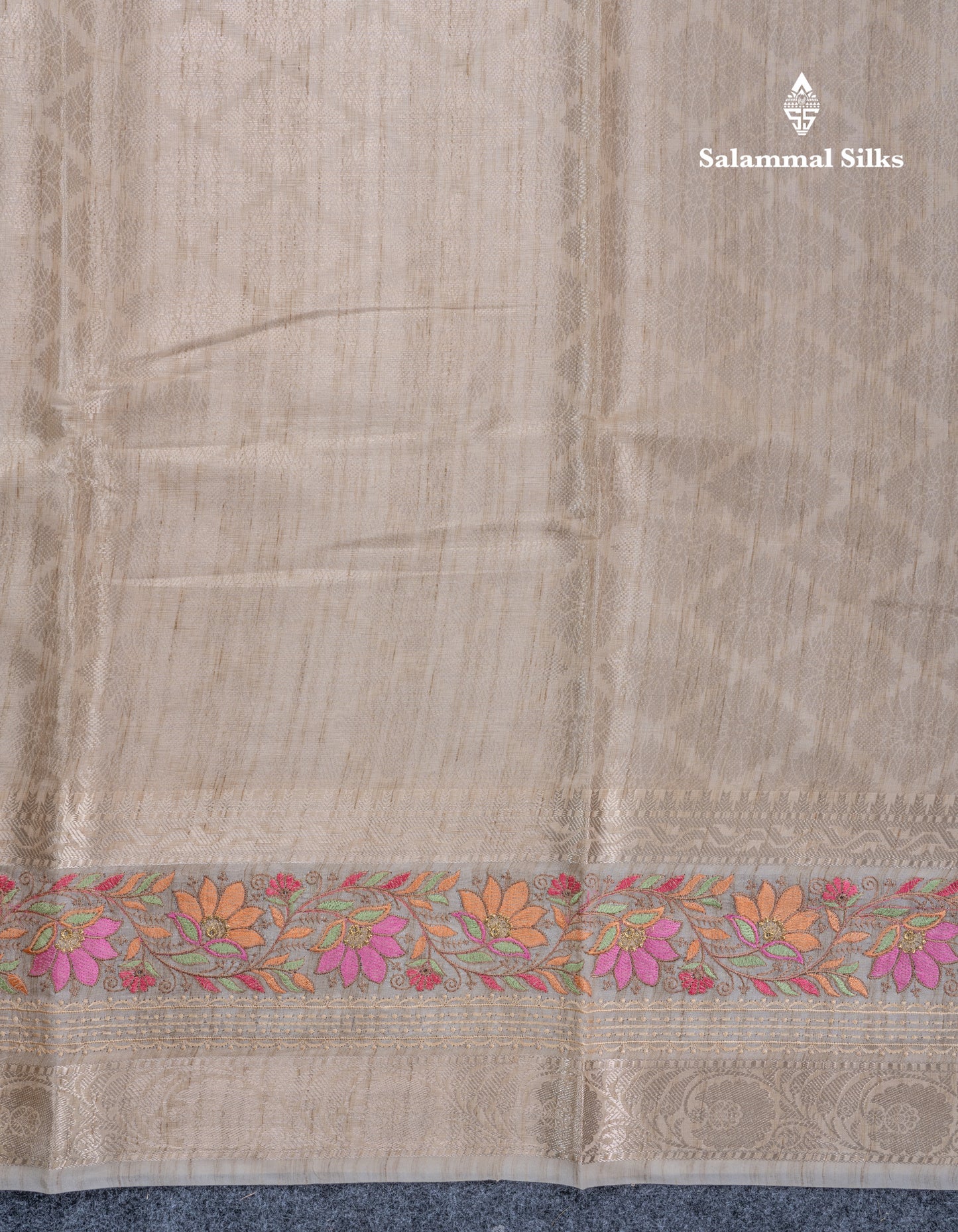 Light Violet Semi Tussar Fancy Saree With Embroidery Border