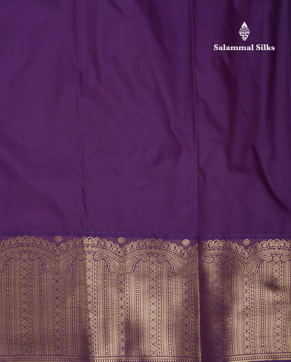 Beautiful Mustard Yellow Semi Silk Saree With Contrast Dark Purple Traditional Evening Morning Border