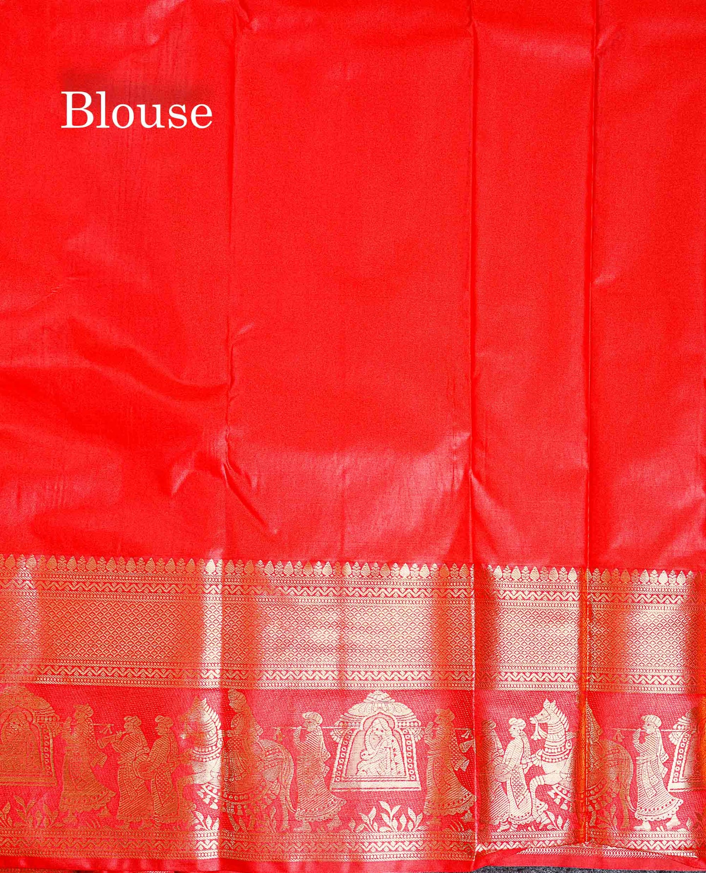 Semi Silk Saree - Chilly Red Checks Pattern Saree Along With Traditional Evening Morning Pallakku Border