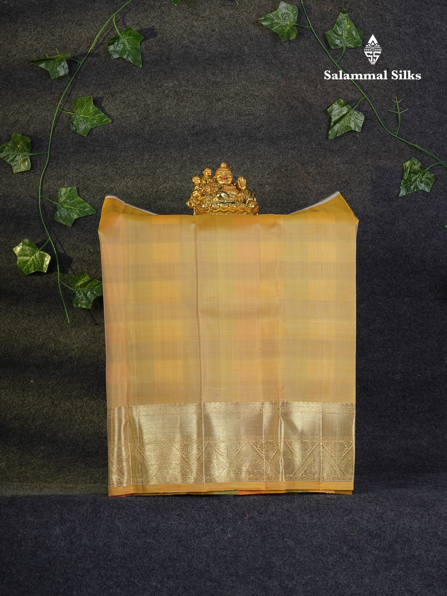 Beautiful Pure Silk Pattu Pavadai Checks (Multicolour) With Contrast Cream Yellow Blouse 18"