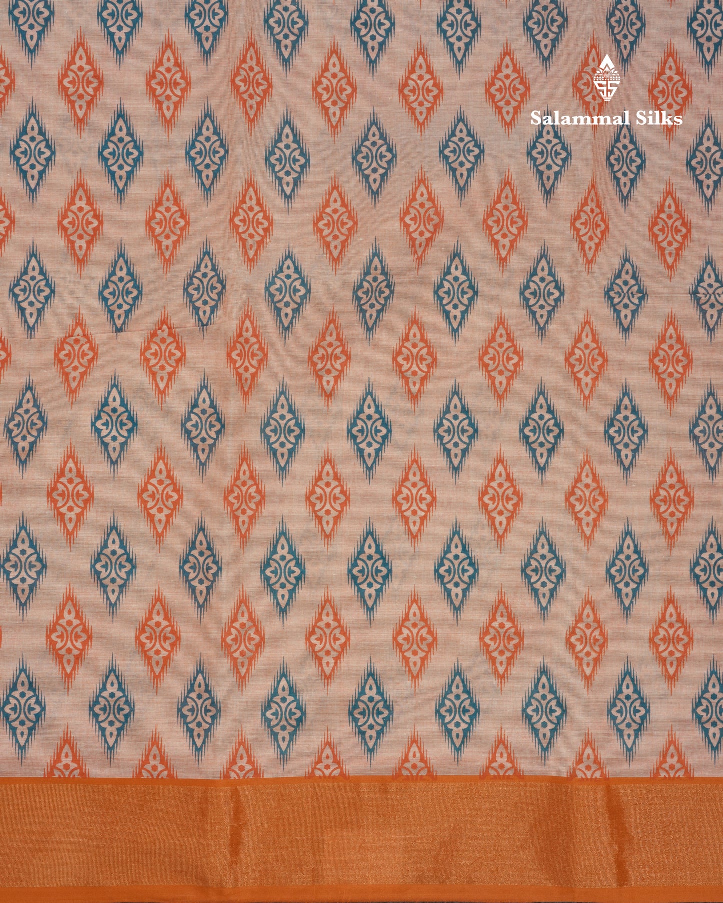 Pastel Blue Colour Printed Pure Cotton Saree With Ribbon Border