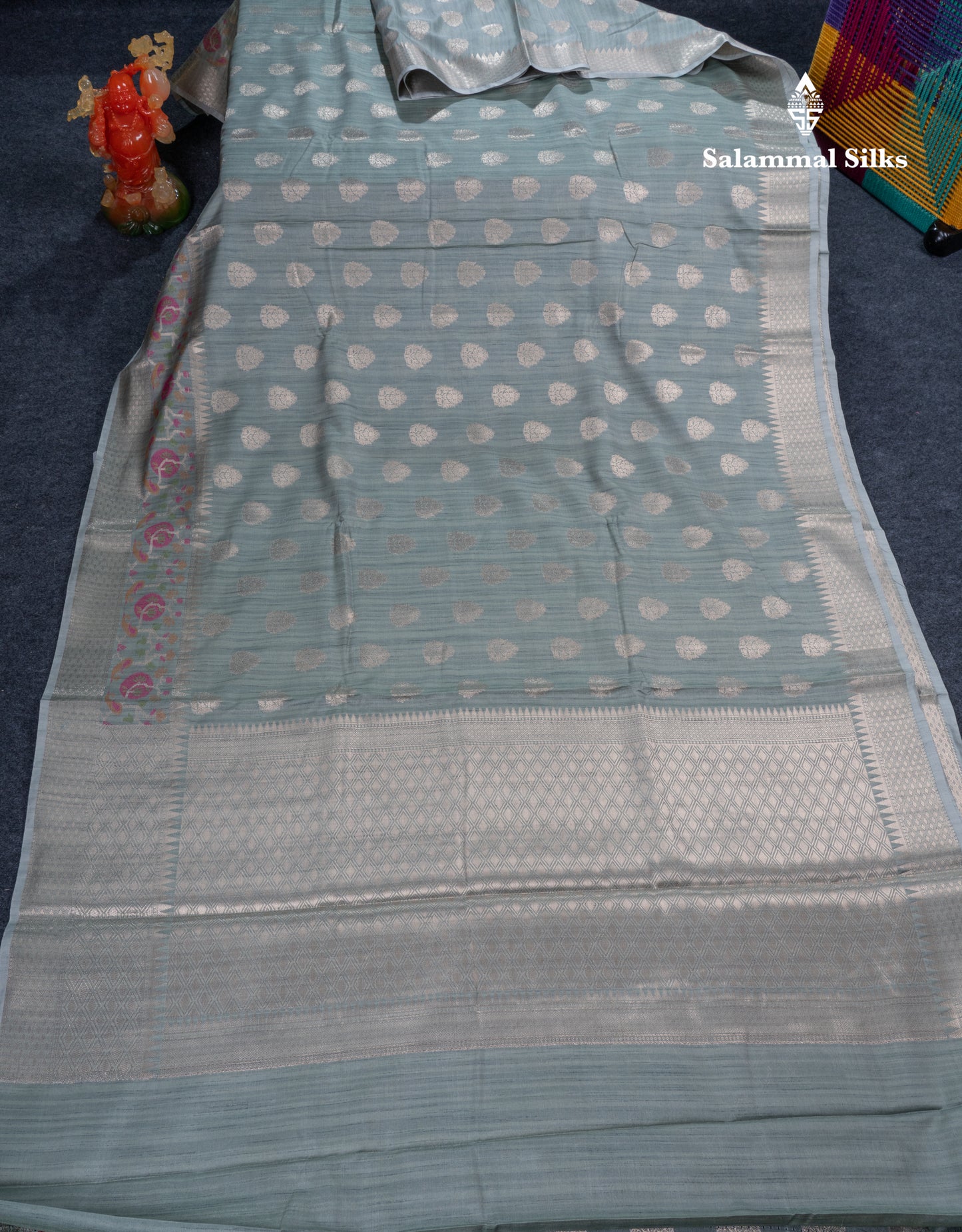 Baby Pink Semi Tussar Fancy Saree With Blouse