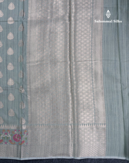 Baby Pink Semi Tussar Fancy Saree With Blouse