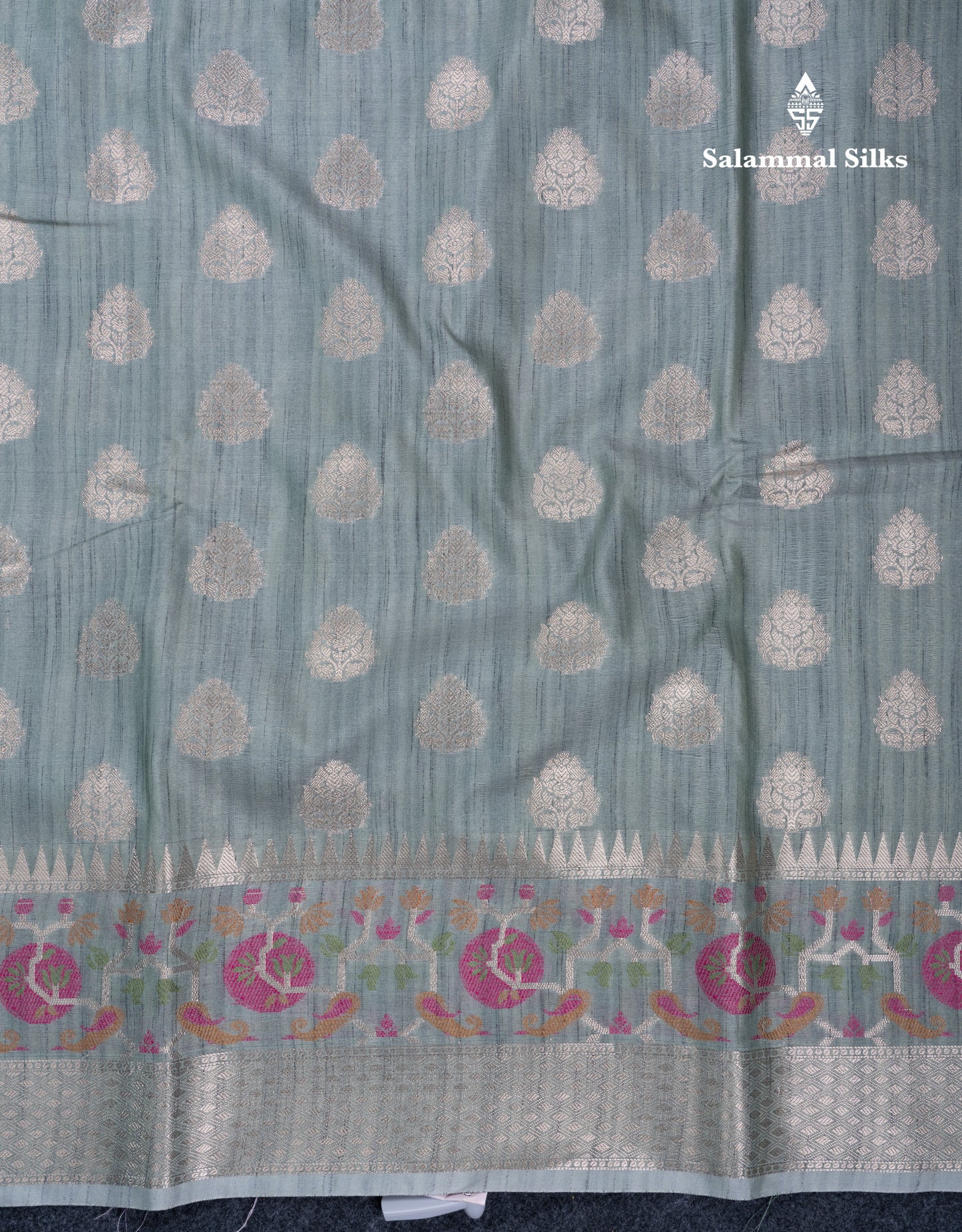 Baby Pink Semi Tussar Fancy Saree With Blouse
