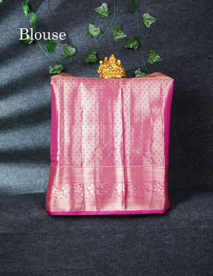 Semi Silk Pattu Pavadai Tissue (Orange) with Pista Green Blouse 27"