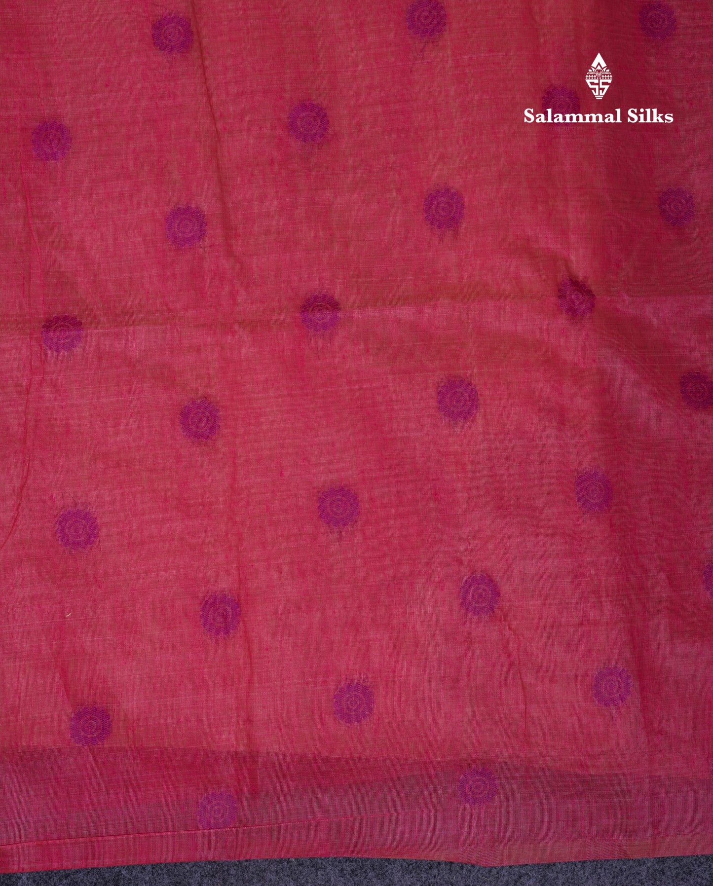 Beautiful Dark Peach Muga Cotton Saree With Contrast Maroon Blouse
