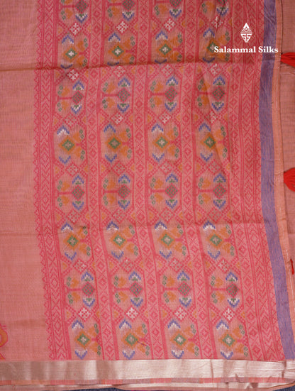 Beautiful Cream Sandal Meanakari Work Muga Cotton Saree With Contrast Brown Blouse