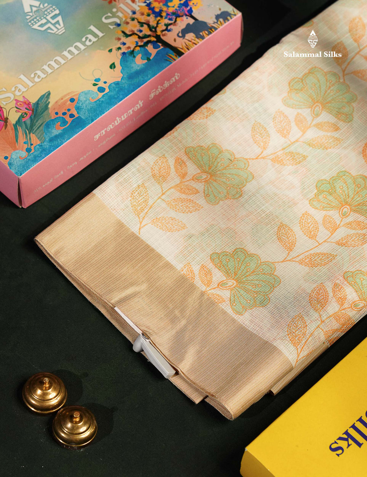 Beautiful Pastel Blue Kota Cotton Fancy Saree With Contrast Sandal Plain Border