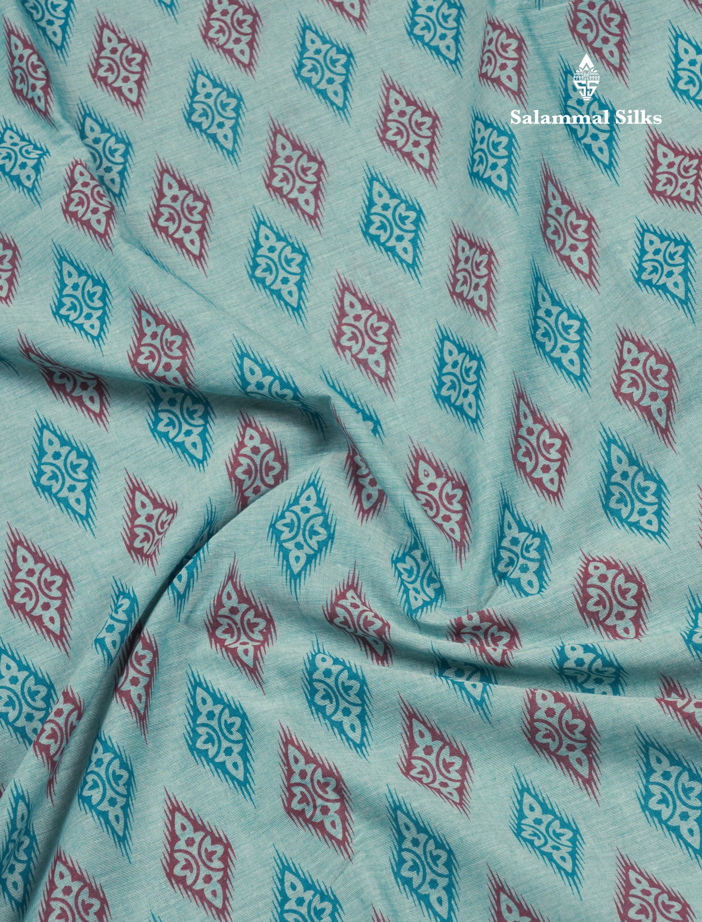 Pastel Blue Colour Printed Pure Cotton Saree With Ribbon Border