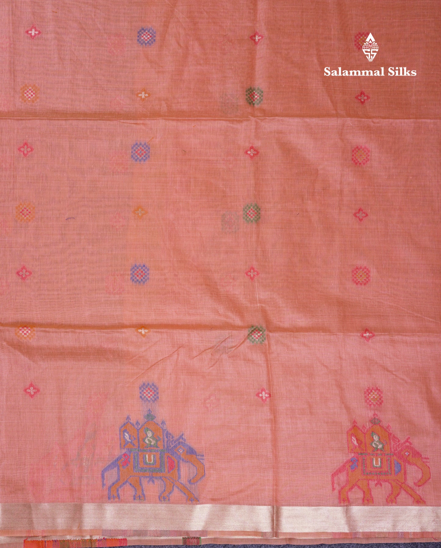 Beautiful Cream Sandal Meanakari Work Muga Cotton Saree With Contrast Brown Blouse