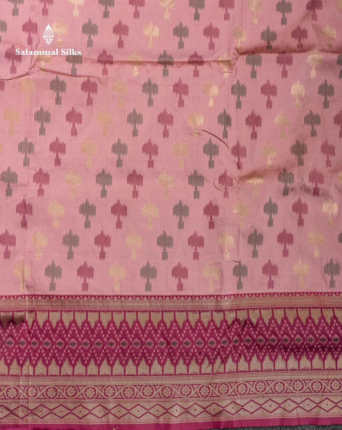 Beautiful Blue Ekkat Design Semi Silk Saree With Contrast Violet Fancy Border