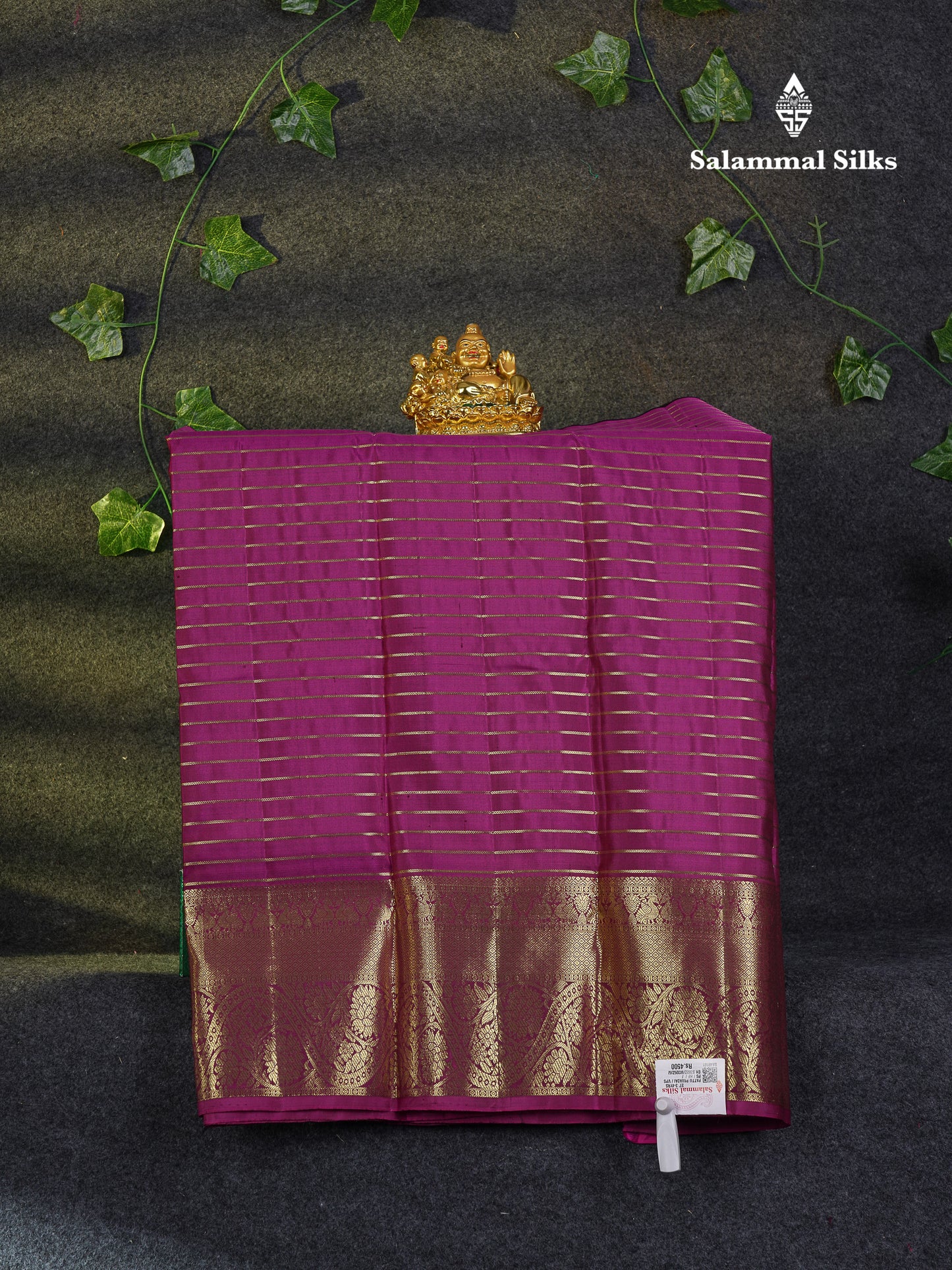 Beautiful Pure Silk Pattu Pavadai Small Checks (Dark Maroon) With Pink Blouse 27"