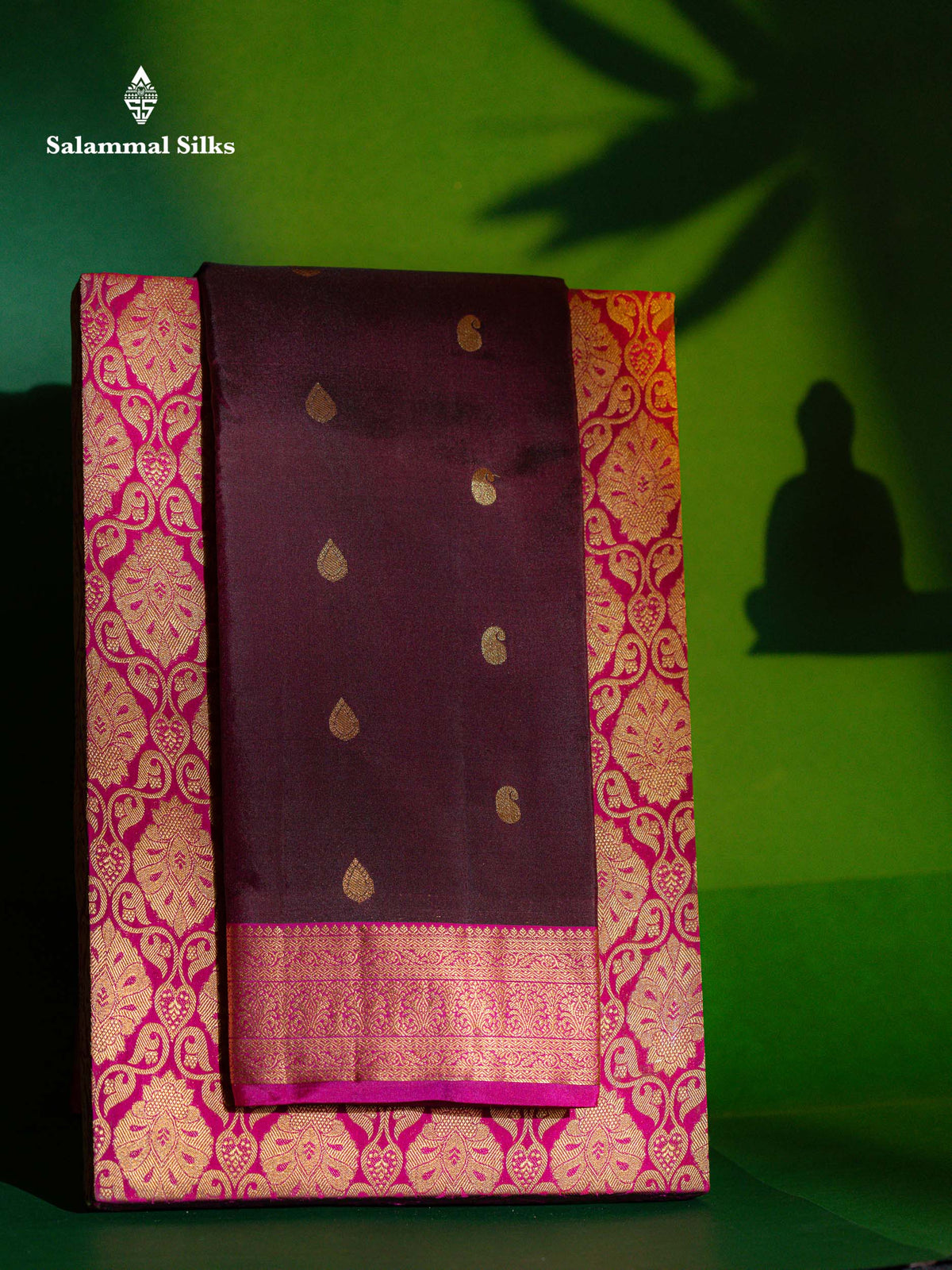 Beautiful Dual Tone Maroon Pure Kanjivaram Silk Saree With Contrast Pink Traditional Medium Border