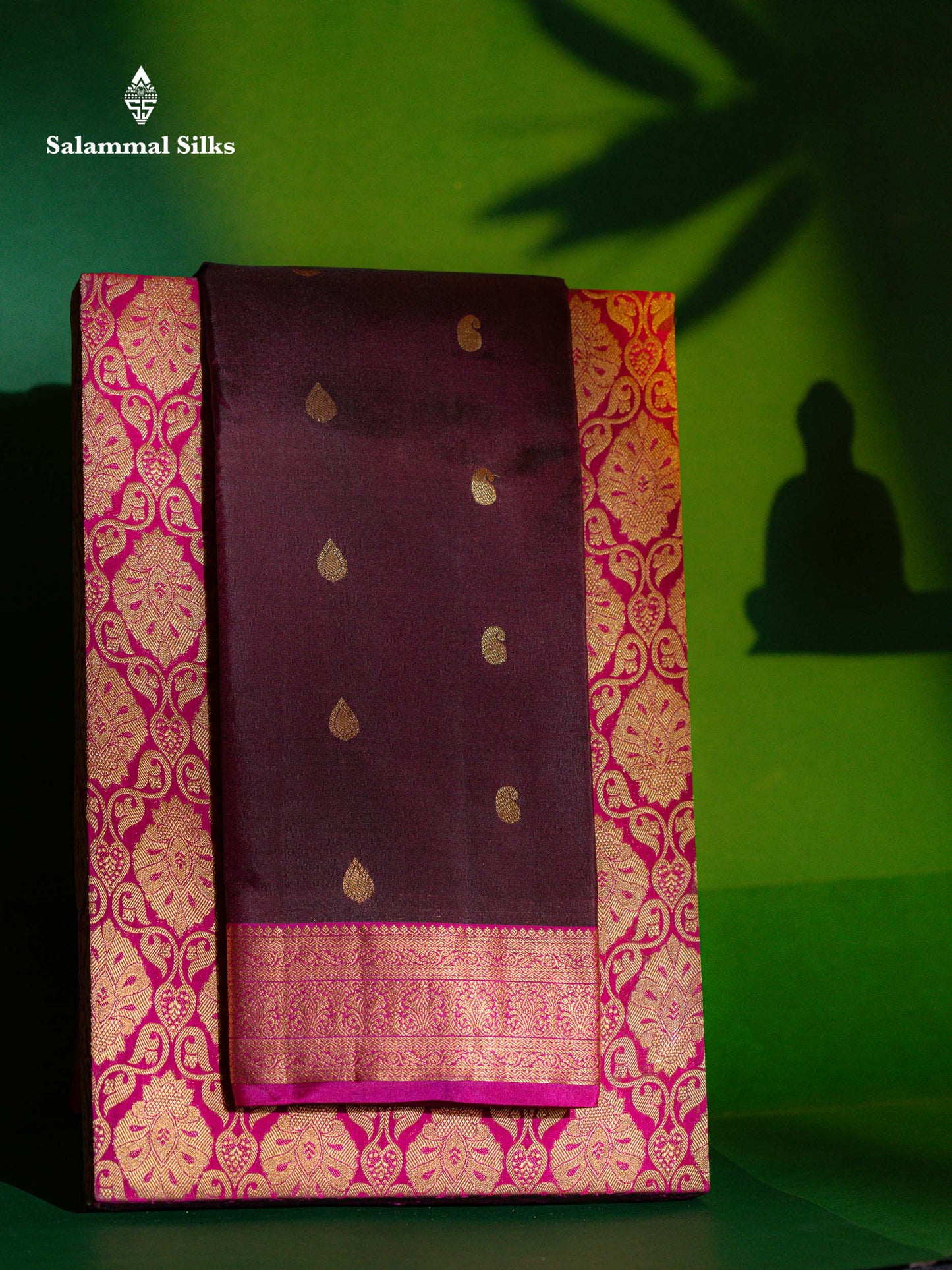 Beautiful Dual Tone Maroon Pure Kanjivaram Silk Saree With Contrast Pink Traditional Medium Border