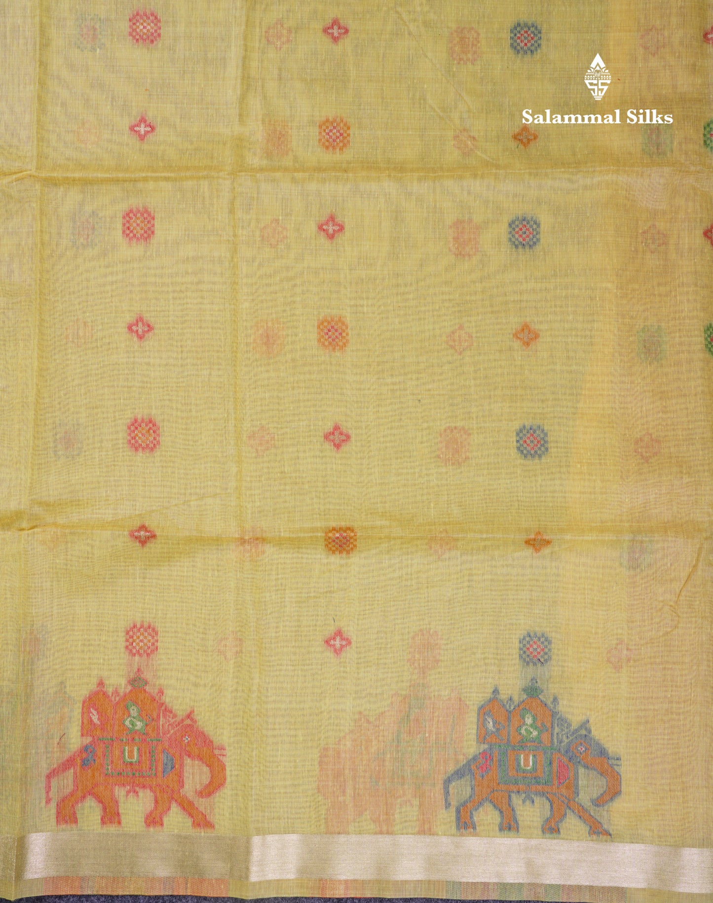 Beautiful Cream Sandal Meanakari Work Muga Cotton Saree With Contrast Brown Blouse