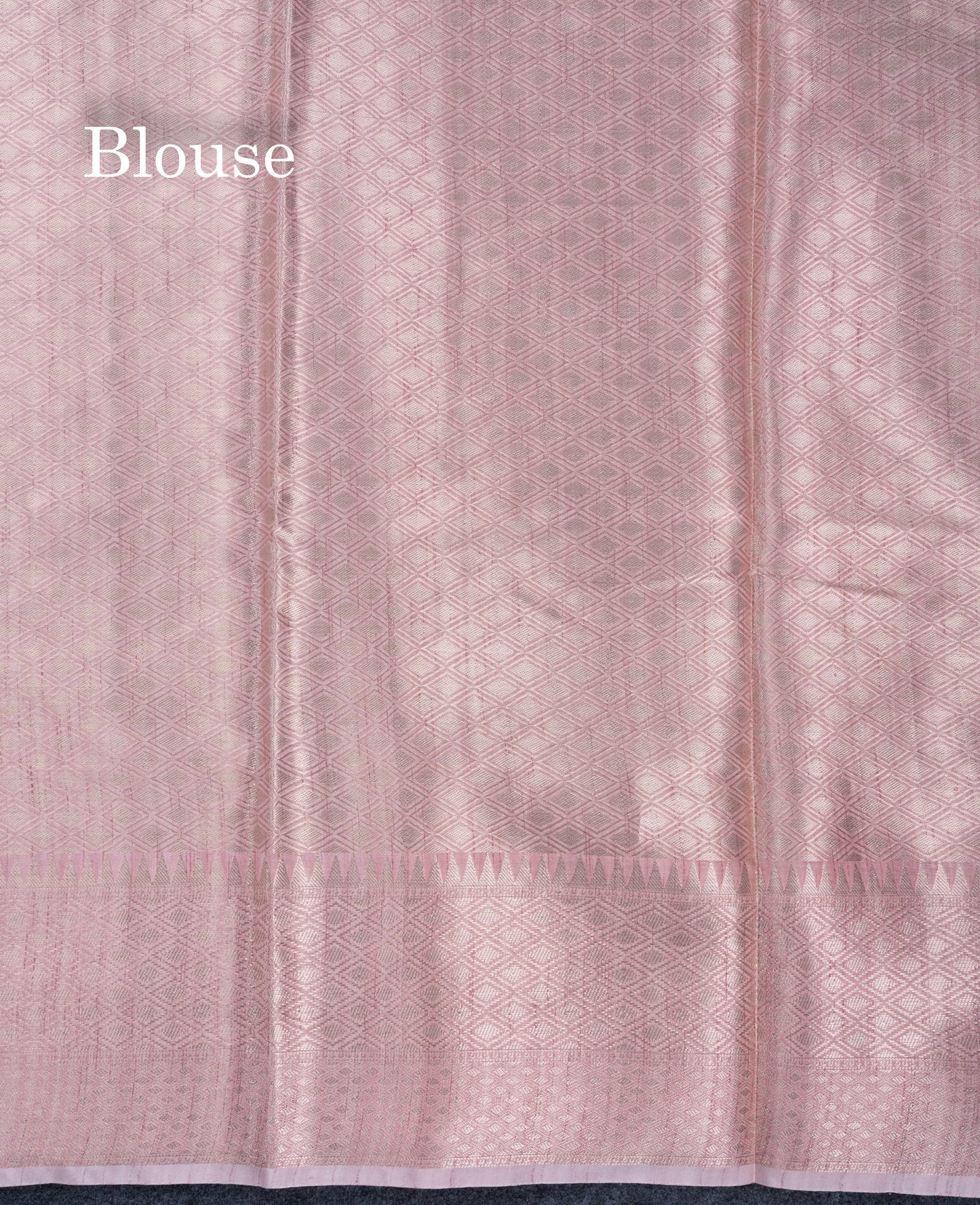 Baby Pink Semi Tussar Fancy Saree With Blouse