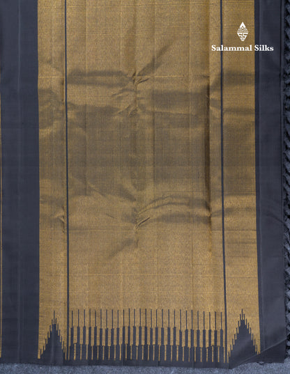 Beautiful Black Fancy Pure Kanjivaram Silk Saree With Self Blouse