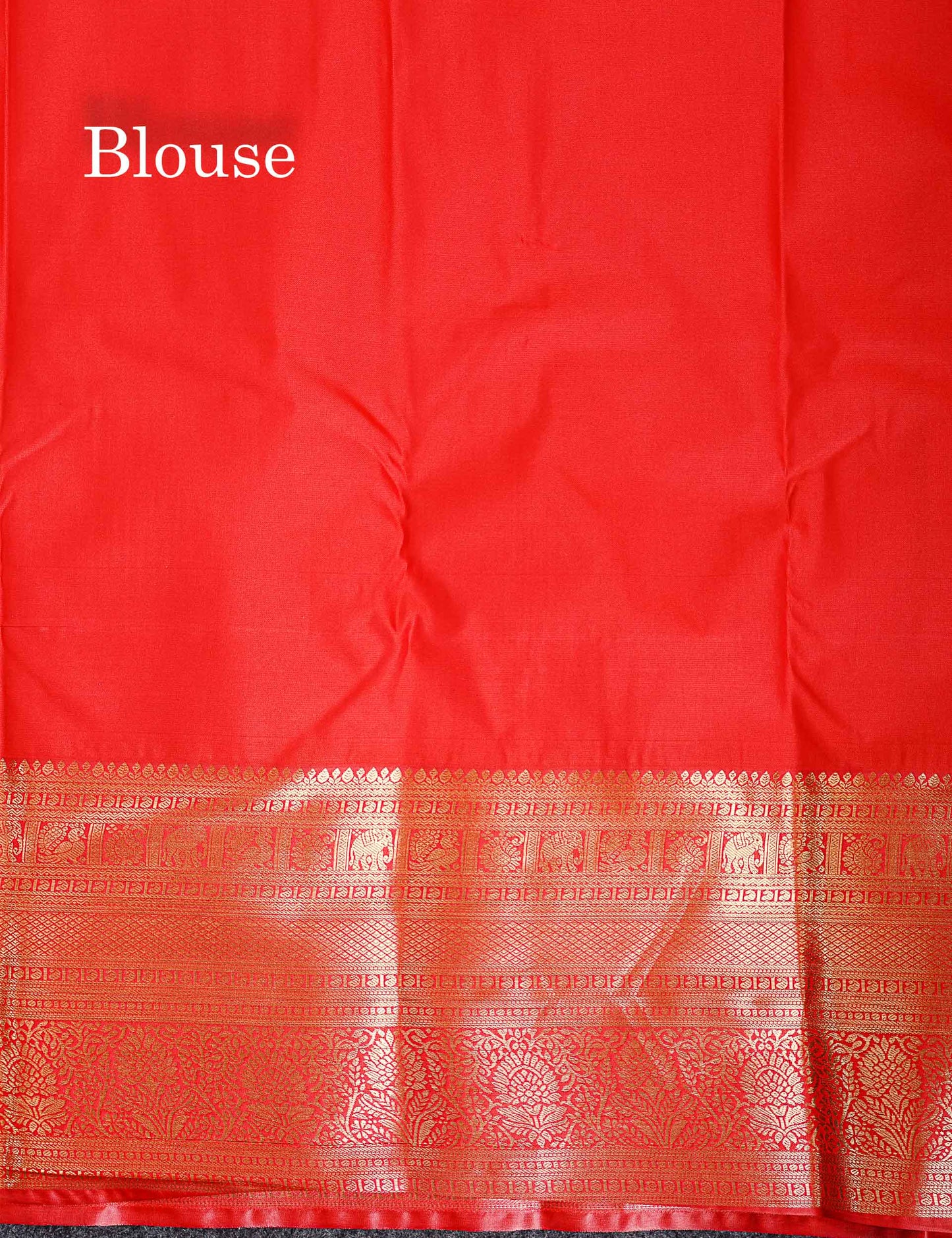 Semi Silk Saree - Chilly Red Small Checks With Butta Along With Traditional Evening Morning Border