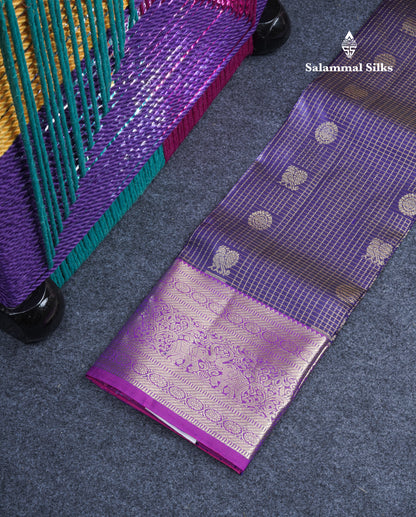 Pure Silk Pattu Pavadai (Navy Blue) With Pink Blouse 27"