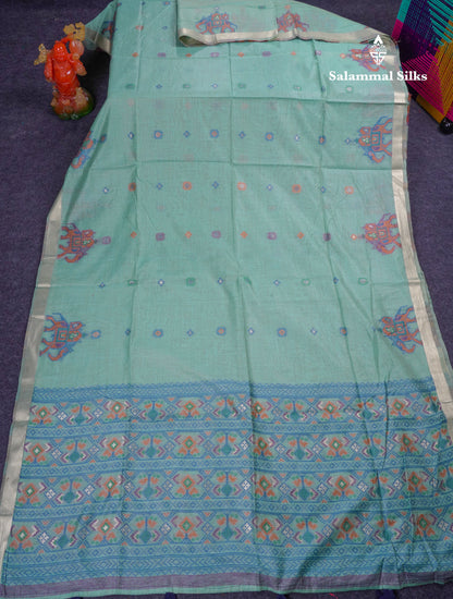Beautiful Cream Sandal Meanakari Work Muga Cotton Saree With Contrast Brown Blouse