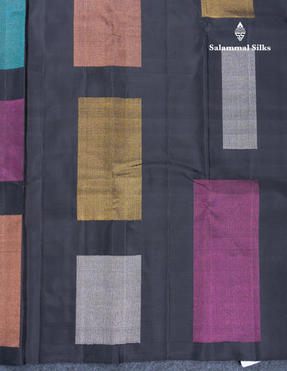 Beautiful Black Fancy Pure Kanjivaram Silk Saree With Self Blouse