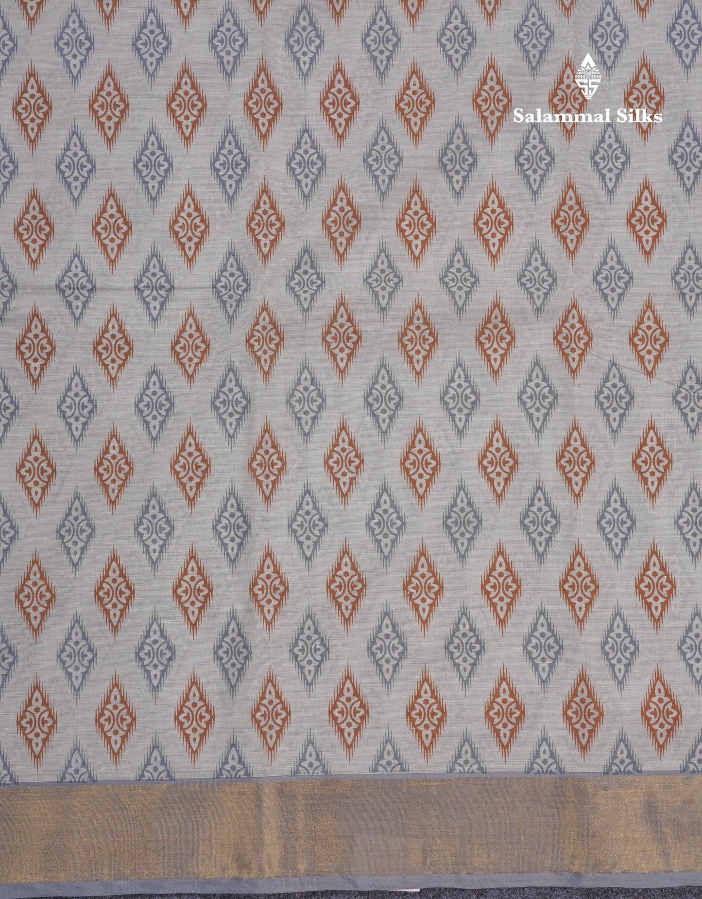 Pastel Blue Colour Printed Pure Cotton Saree With Ribbon Border